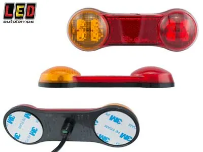 LED Autolamps DogBone Kombinationslampe 12V - Tvillingepakke med Stop/Bak/Blinklys - Billede 3