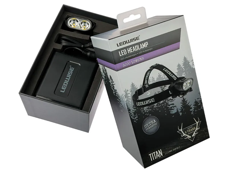 Ledwise Titan Pandelampe 3200 Lumen 7.2V USB-C Genopladelig - Billede 3