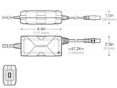 NOCO Genius Boost Power Adapter 14V 4A - Hurtigoplader til Jump Starter - Billede 2