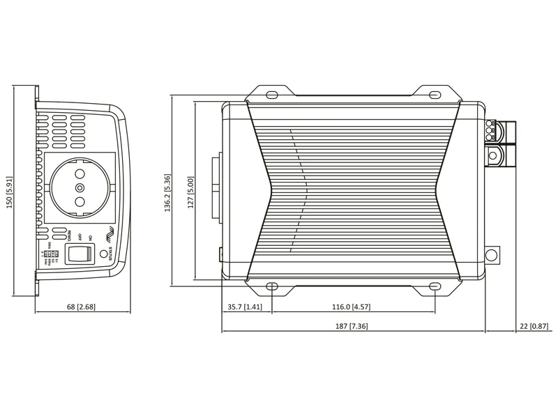 COTEK SP-400 12V 400W Ren Sinus Inverter 230V - Billede 4