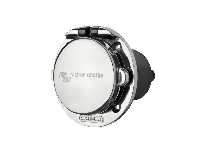 Victron Energy Landstrømsindtag Rustfrit Stål 16A 250V med Låg - Ledekstralys.dk