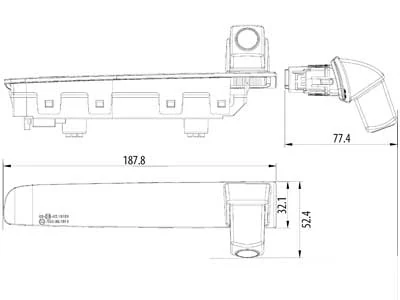 Bremselys Bakkamera til VW Transporter T5/T6 (Fløjdøre) (1705-00078) - Billede 3