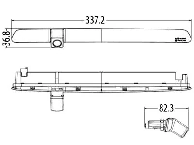 Bremselys Bakkamera til VW Transporter T6 (Tophængt bagklap) (1705-00084) - Billede 3