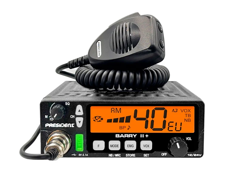 President Barry II ASC CB-radio 12V/24V AM/FM (1705-00560) - Ledekstralys.dk