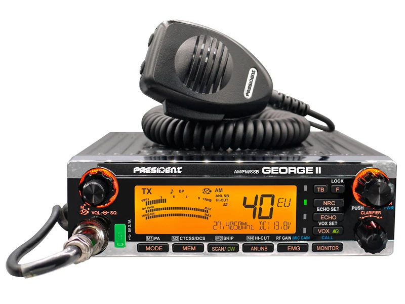 President George II ASC CB-radio 12V SSB/AM/FM (1705-00583) - Ledekstralys.dk