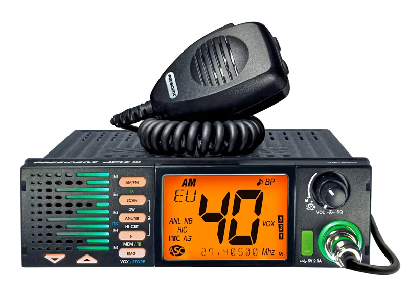 President JFK III ASC CB-radio 12V/24V Multi-Norm (1705-00591) - Ledekstralys.dk