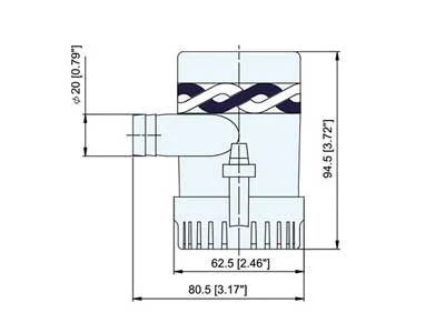 TMC Dykbar Lænsepumpe 12V 600 GPH 38 l/min Marine - Billede 2