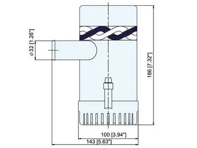 TMC Heavy Duty Lænsepumpe 24V 2000 GPH 126 l/min - Billede 2