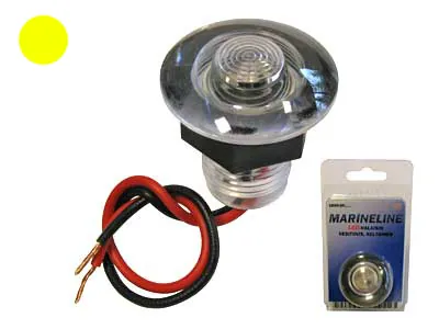 LED Båd- og Kabinelampe 12V Gul Vandtæt Ø38mm - Ledekstralys.dk