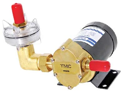 TMC Brændstof- og Vandoverførselspumpe 12V 1500 l/t med Grovfilter - Ledekstralys.dk