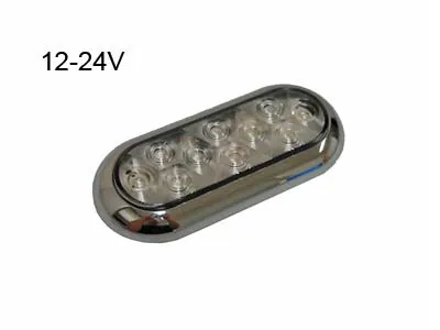 LED Kabinebelysning 10x PowerLED 12-24V med Chromramme - 191x83mm - Ledekstralys.dk