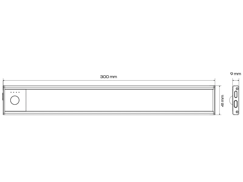 AUTOLINE Genopladelig LED Kabinebelysning 52 LED med Bevægelsessensor 300mm - Billede 3