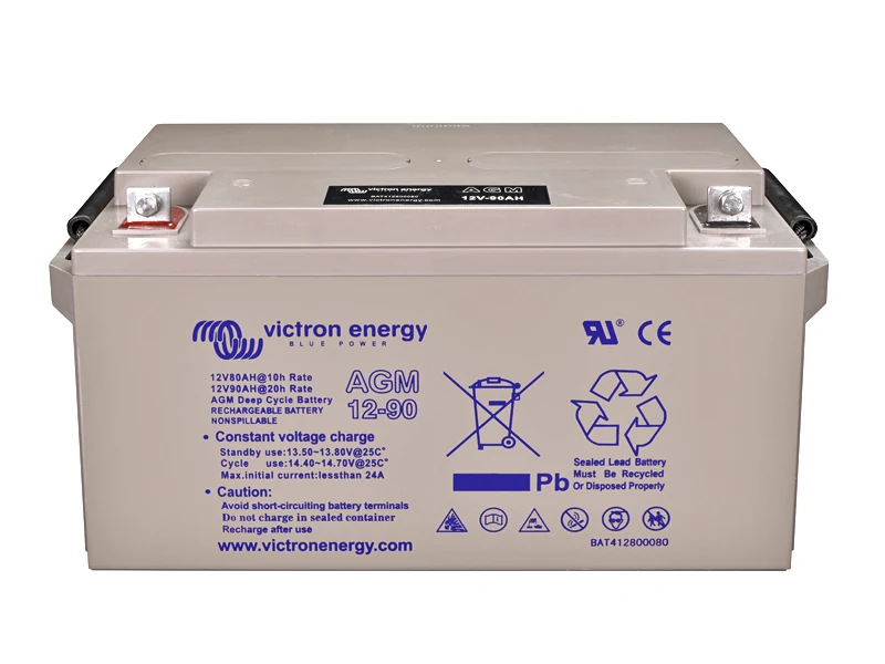 Victron Energy Deep Cycle AGM Batteri 12V 90Ah (1806-4025) - Ledekstralys.dk