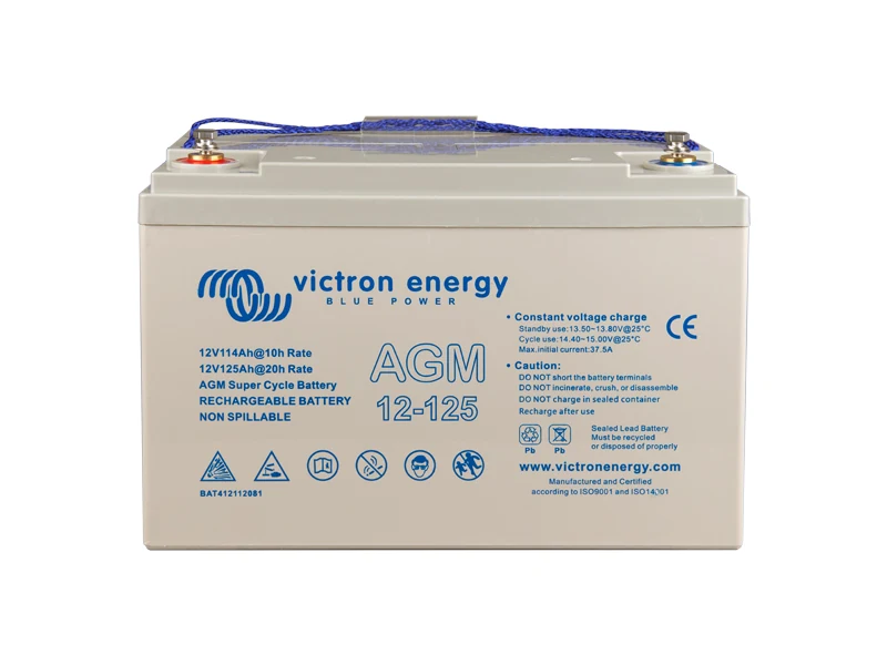 Victron Energy Deep Cycle AGM Batteri 12V 125Ah (1806-4035) - Ledekstralys.dk