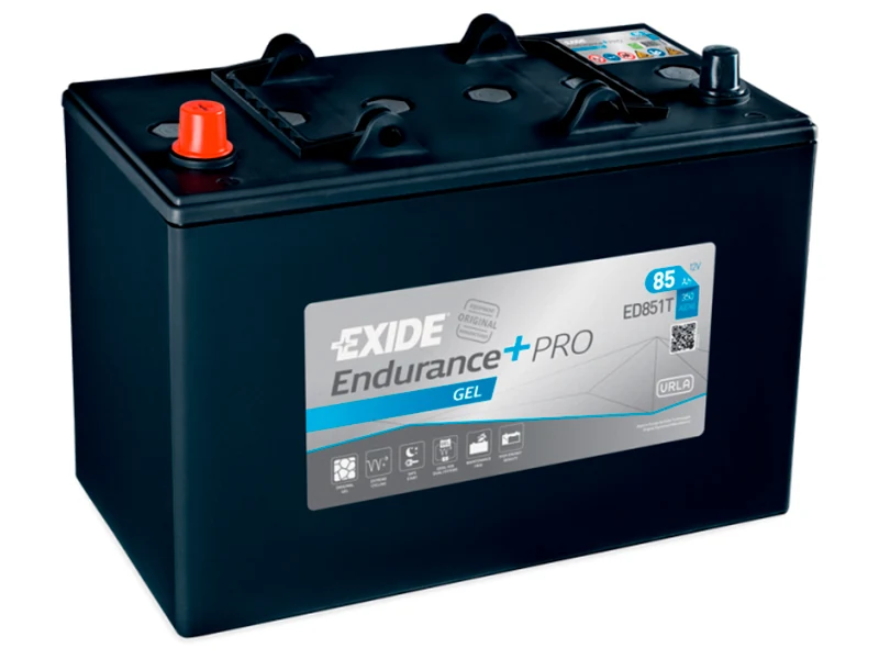 Exide Endurance+ Pro Gel Forbrugsbatteri 12V 85Ah (1815-ED851T) - Ledekstralys.dk