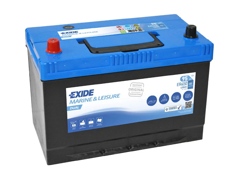 Exide Dual AGM Forbrugs- og Startbatteri 12V 95Ah (1815-ER450) - Ledekstralys.dk