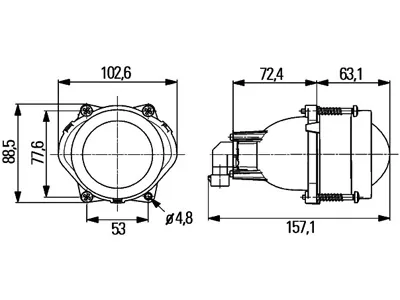 HELLA Forlygte HB3 60W 12V - ECE Godkendt Hovedlygte 102.6x88.5mm - Billede 5