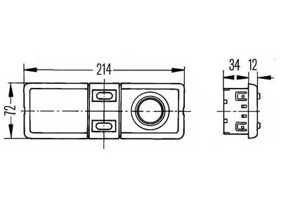 HELLA Kabinebelysning 12/24V med Læselys og 2 Kontakter - Indbygningsmodel - Billede 2