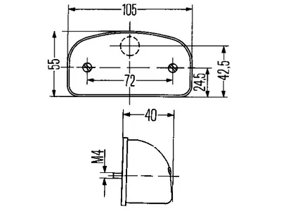 Hella Nummerpladebelysning Sort 105x55x40mm SV8.5 - 2KA001386231 - Billede 2