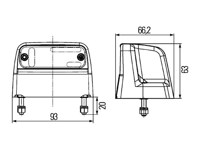 LED Nummerpladebelysning 12-24V med 2 LED'er - ECE Godkendt - Billede 3