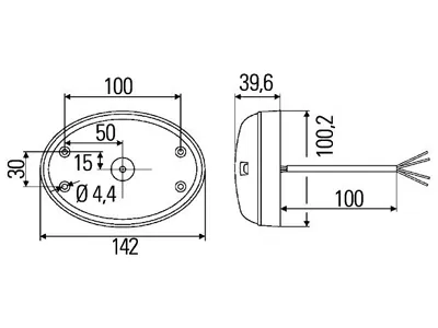 HELLA LED Baglygte 24 LED 9-32V Baglys og Bremselys - Billede 2