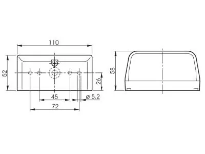 Talmu Nummerpladebelysning 12-24V - Sort Plast med R10W Fatning - Billede 2