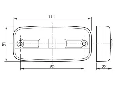 TALMU LED Sidemarkeringslys 24V Rød med Reflektor - ADR-Godkendt - Billede 2