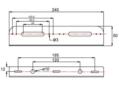 Monteringsbeslag i Aluminium til LED Stroboskop - L-Profil til 2 Lyshoveder - Billede 2