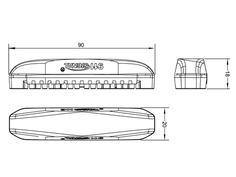 LED Horisontal Signallys Blå 12-24V 6x Power LED 19 Blitzmønstre ECE R65 - Billede 2