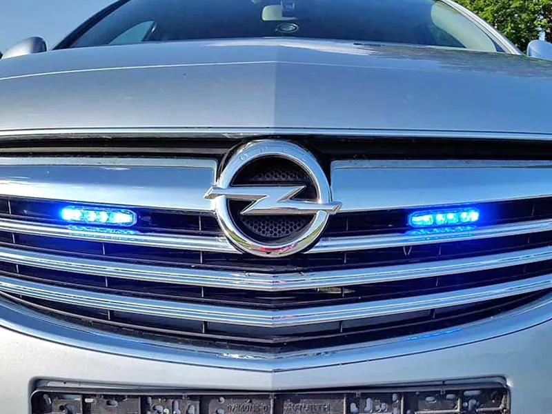 LED Horisontal Signallys Blå 12-24V 6x Power LED 19 Blitzmønstre ECE R65 - Billede 4