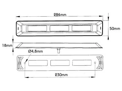 PROPLAST Monteringshus til PRO-CAN XL Baglygter - Krom 284mm - Billede 2