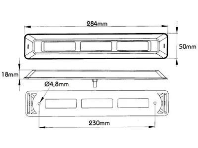 PROPLAST Monteringshus til PRO-CAN XL Baglygter - Sort 284mm - Billede 2