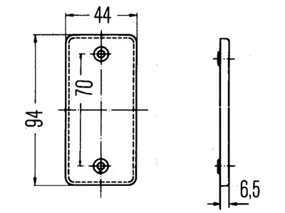 HELLA Reflector Klar 44x94mm - Skruemontering 70mm - Billede 2