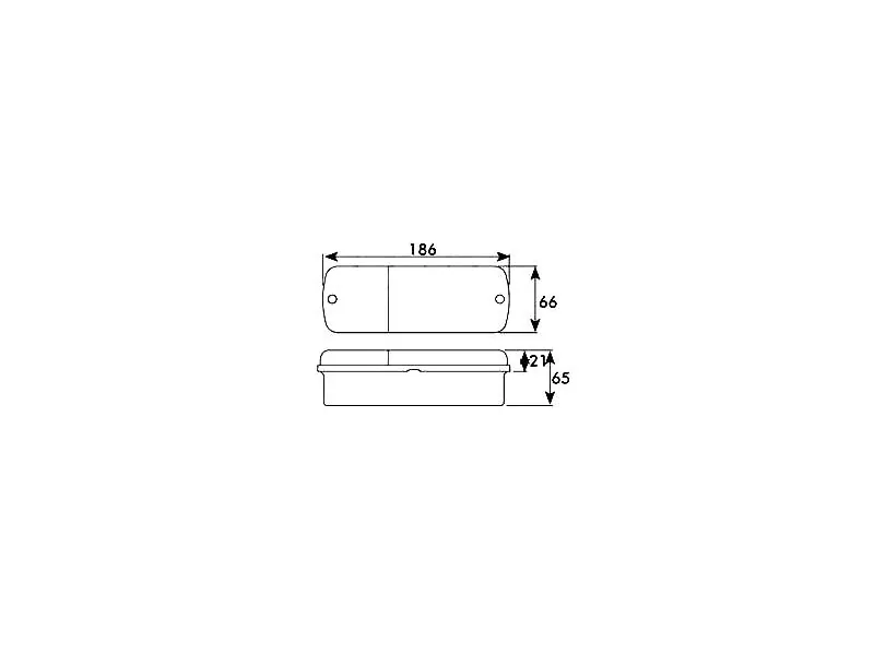 Britax forreste lygte med gult blinklys 12/24V 186 x 66 mm - Billede 2