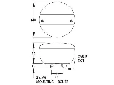 LED Bakgearslys 24V ø140mm - Godkendt til Lastbiler og Trucks - Billede 2