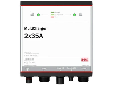 DEFA MultiCharger 12V 35A Fastmonteret Batterilader - Ledekstralys.dk