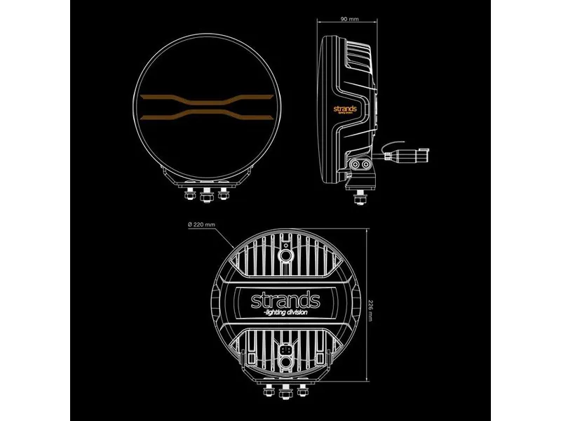 STRANDS FOR9T DRAGON DRIVE LED Fjernlys 14000lm 10-48V 305m Rækkevidde - Billede 10