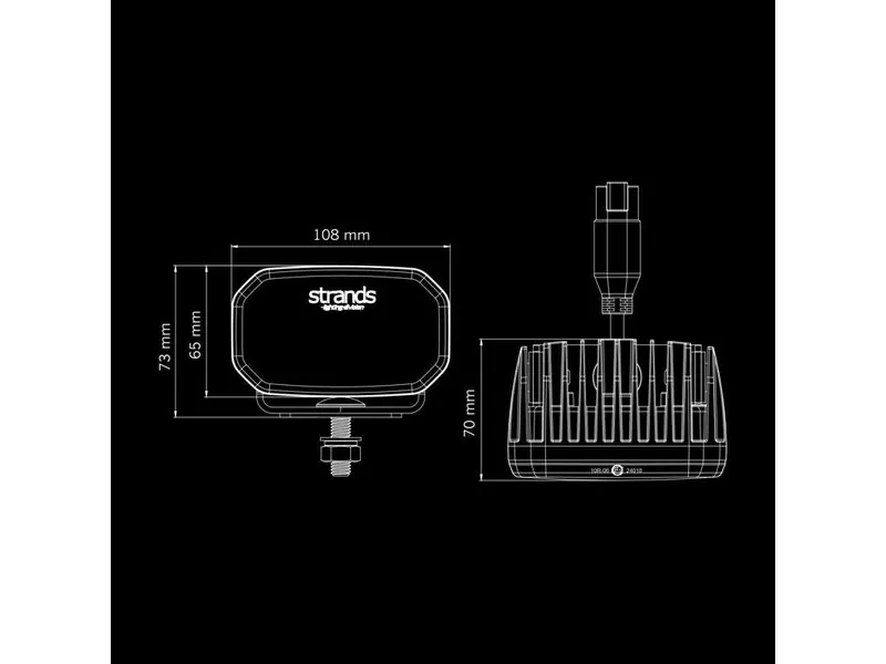 STRANDS FOR9T NO-GLARE Arbejdslys 3600lm 10-48V med Rød/Gul Positionslys - Billede 10