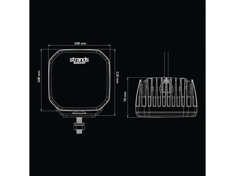 STRANDS FOR9T NO-GLARE Arbejdslys 7200lm 10-48V med Positions/Advarselslys - Billede 8