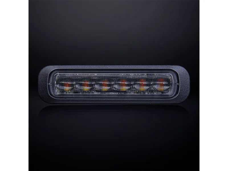 Strands Dark Knight LED-markeringslys gult, 6 LED, mørkt glas - Ledekstralys.dk