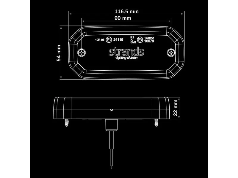 STRANDS FOR9T SCALE Frontpositionslys 10-40V 116mm - Billede 8